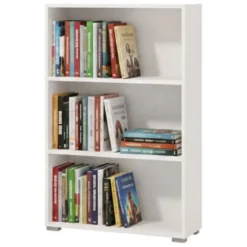Libreria Bianco Opaco 2 Ripiani Installazione a Terra 70x24.5x107.5h cm, Sfumatura Colore Struttura Opaco - Moiano