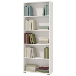 Libreria Bianco Opaco 4 Ripiani Installazione a Terra 70x24.5x176.5h cm, Sfumatura Colore Struttura Opaco - Urgnano