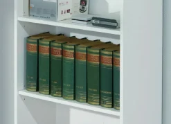 Libreria Bianco 2 Ripiani 2 Ante 60x30x110h cm, Struttura Verticale - Porte