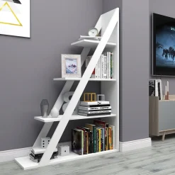 Librerie > Dmora Libreria 3 Ripiani Installazione Libera 100x30x150h cm, Struttura Verticale - Camaiore Bianco