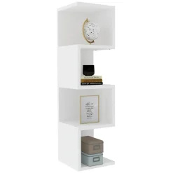 Libreria Bianco 3 Ripiani Installazione Libera 27x25x95h cm, Struttura Verticale - Cissone