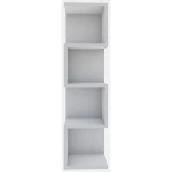 Libreria Bianco 3 Ripiani Installazione Libera 27x25x95h cm, Struttura Verticale - Cissone