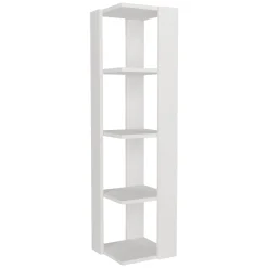 Librerie > Dmora Libreria 3 Ripiani Installazione Libera 31x33x120h cm, Struttura Verticale - Clivio Bianco