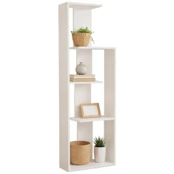 Libreria Bianco 3 Ripiani Installazione Libera 50x20x160h cm, Utilizzabile Come Divisorio Locale - Fiesole