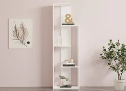 Libreria Bianco 3 Ripiani Installazione Libera 50x20x160h cm, Utilizzabile Come Divisorio Locale - Fiesole