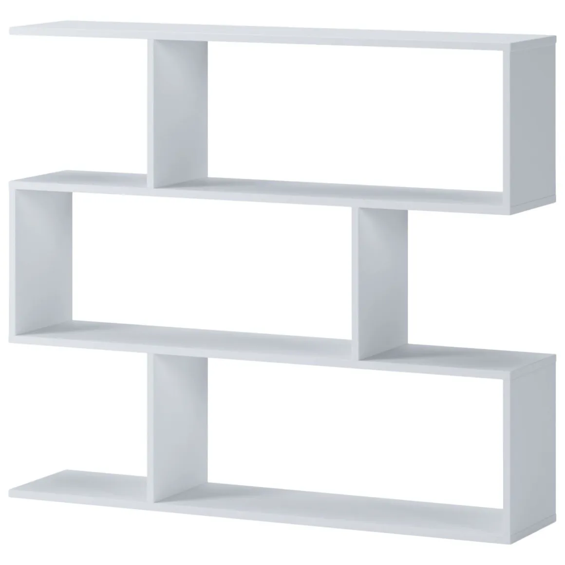 Libreria Bianco 3 Ripiani Installazione a Terra 110x25x96h cm, Portata Ripiani 15 - Terzolas