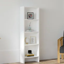 Librerie > Dmora Libreria 4 Ripiani Installazione Libera 40x20x150h cm, Struttura Verticale - Civo Bianco