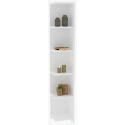 Libreria Bianco 5 Ripiani Installazione Libera 25x25x160h cm, Struttura Verticale - Tufillo