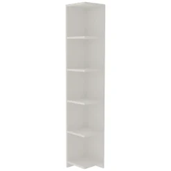 Libreria Bianco 5 Ripiani Installazione Libera 25x25x160h cm, Struttura Verticale - Tufillo