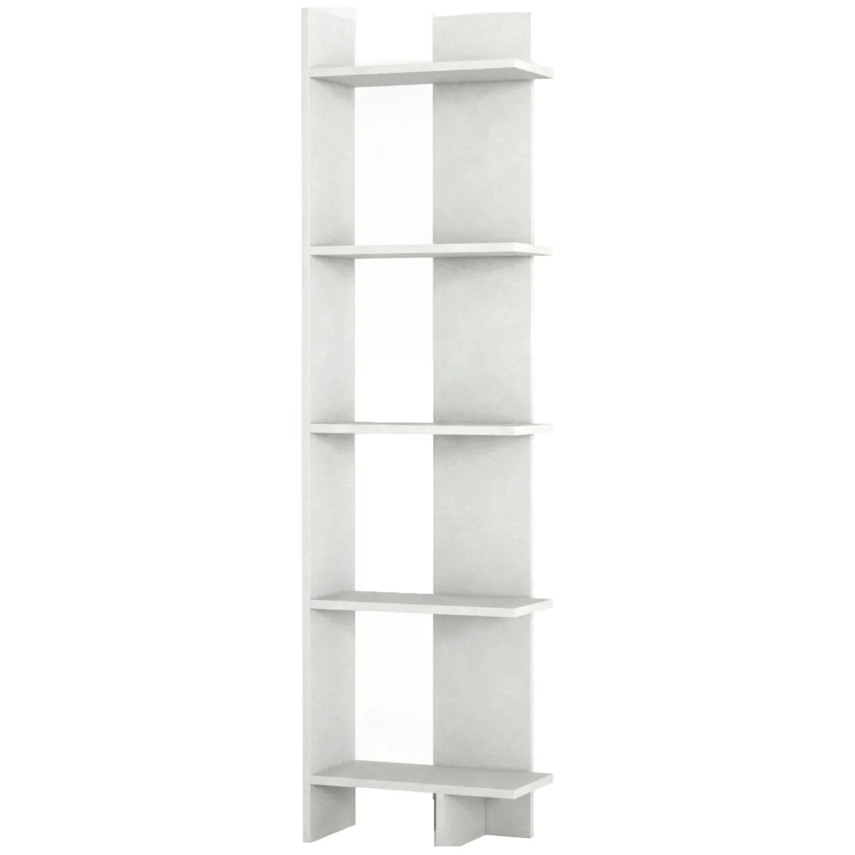 Librerie > Dmora Libreria 5 Ripiani Installazione Libera 49x22x170h cm, Struttura Verticale - Trimonte Bianco