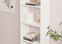 Librerie > Dmora Libreria 5 Ripiani Installazione Libera 80x32x180h cm, Struttura Verticale - Vas Bianco