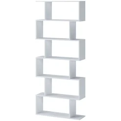 Libreria Bianco 5 Ripiani Installazione a Terra 80x25x191h cm, Portata Ripiani 15 - Clisi