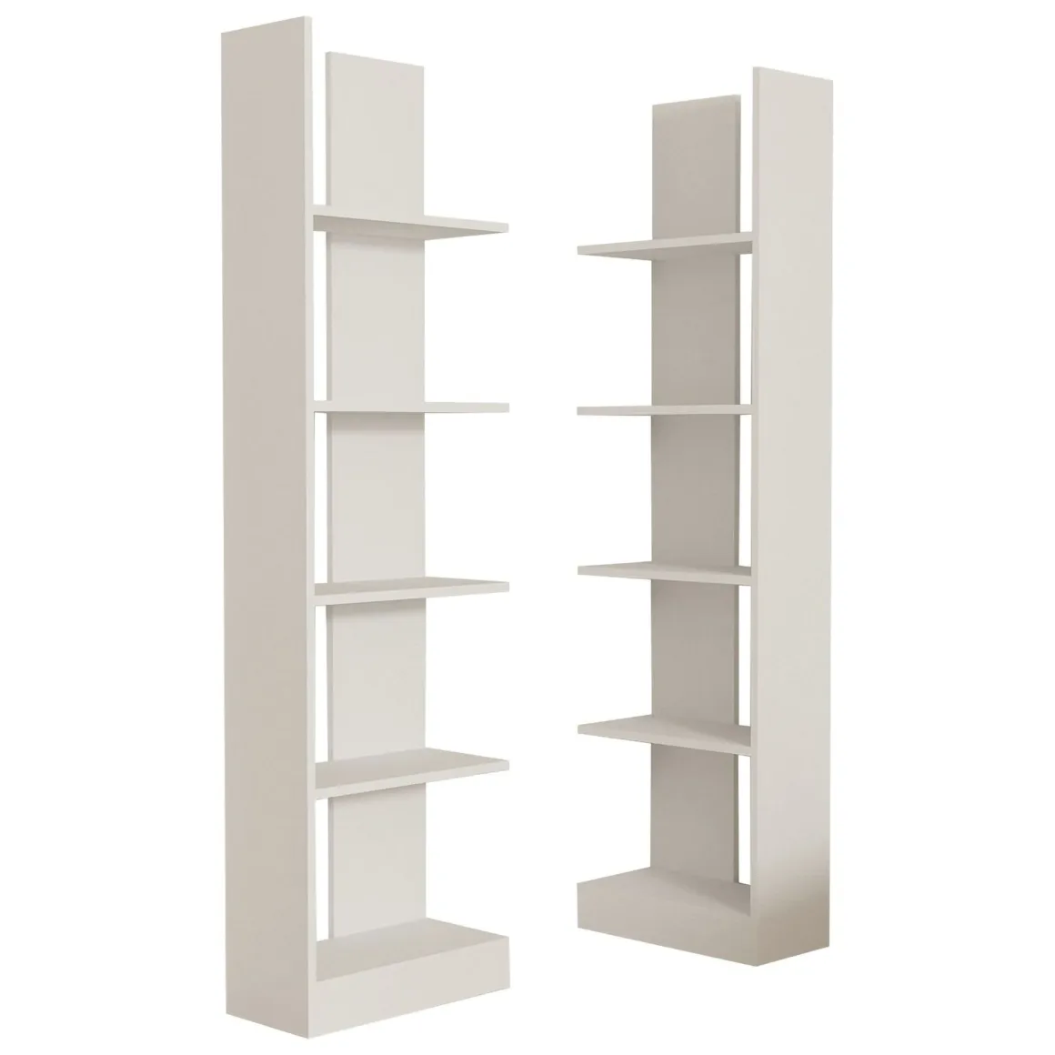 Libreria Bianco 8 Ripiani Installazione Libera 100x26x180h cm, Struttura Verticale - Noasca