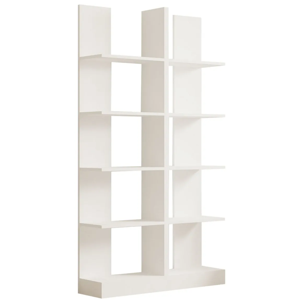 Libreria Bianco 8 Ripiani Installazione Libera 100x26x180h cm, Struttura Verticale - Noasca