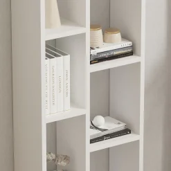 Libreria Bianco 9 Ripiani Installazione Libera 44x20x150h cm, Struttura Verticale - Mortara