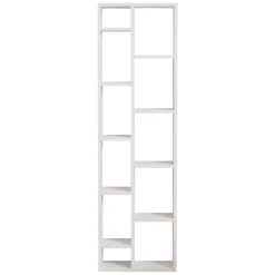 Libreria Bianco 9 Ripiani Installazione Libera 44x20x150h cm, Struttura Verticale - Mortara
