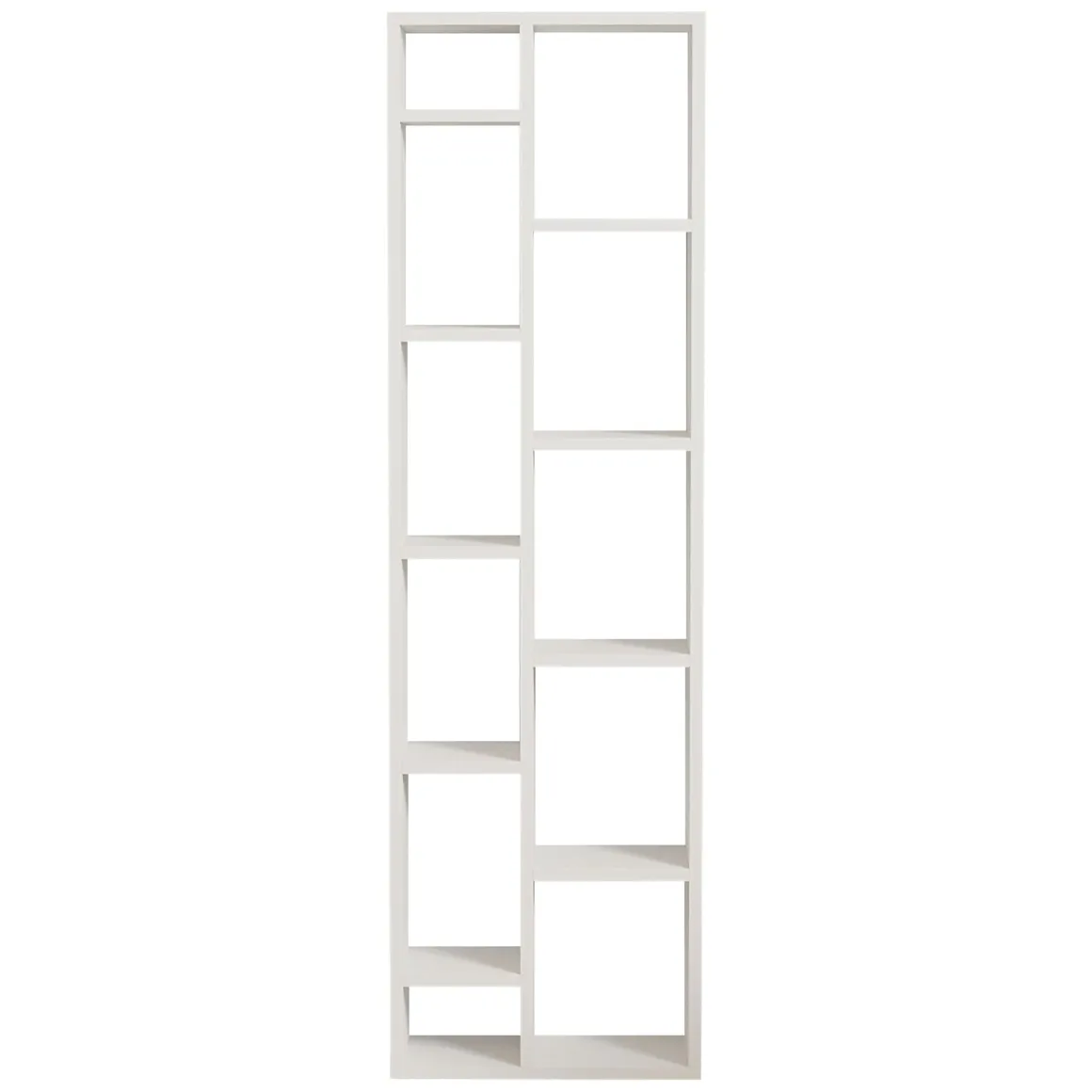 Libreria Bianco 9 Ripiani Installazione Libera 44x20x150h cm, Struttura Verticale - Mortara