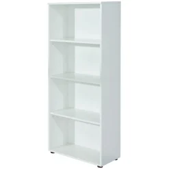Libreria Bianco 3 Ripiani Struttura Verticale 60x30x145h cm, - Jovencan