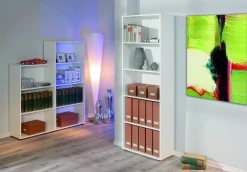 Libreria Bianco 4 Ripiani Struttura Verticale 60x30x180h cm, - Erba