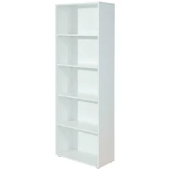 Libreria Bianco 4 Ripiani Struttura Verticale 60x30x180h cm, - Erba