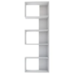 Libreria Bianco Rovere 4 Ripiani Installazione Libera 52x19x150h cm, Struttura Verticale - Nave