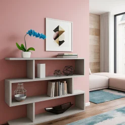 Librerie|Ufficio > Dmora Libreria bifacciale cemento 110x97h cm - Amerigo Grigio Cemento