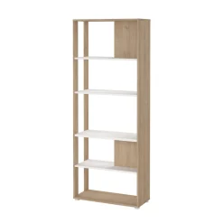 Librerie > Dmora Libreria chic rovere e bianca 79x204h cm - MuGuiying Bianco, Marrone Rovere