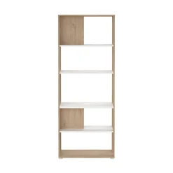Librerie > Dmora Libreria chic rovere e bianca 79x204h cm - MuGuiying Bianco, Marrone Rovere