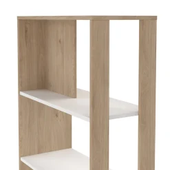 Librerie > Dmora Libreria chic rovere e bianca 79x204h cm - MuGuiying Bianco, Marrone Rovere