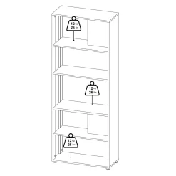 Librerie > Dmora Libreria chic rovere e bianca 79x204h cm - MuGuiying Bianco, Marrone Rovere