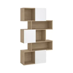 Libreria chic rovere e bianca lucida 95x166h cm - Acetosella
