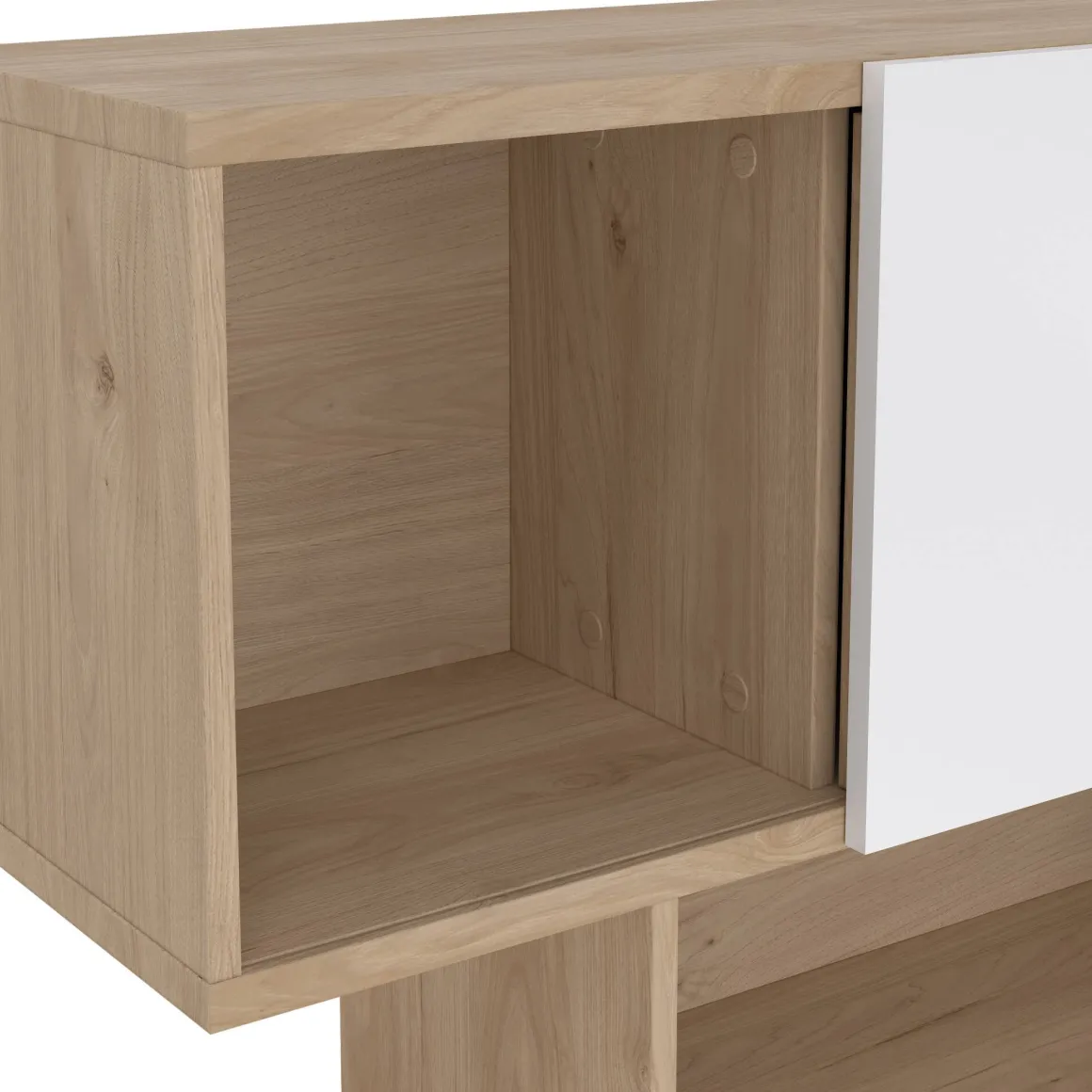 Libreria chic rovere e bianca lucida 95x166h cm - Acetosella