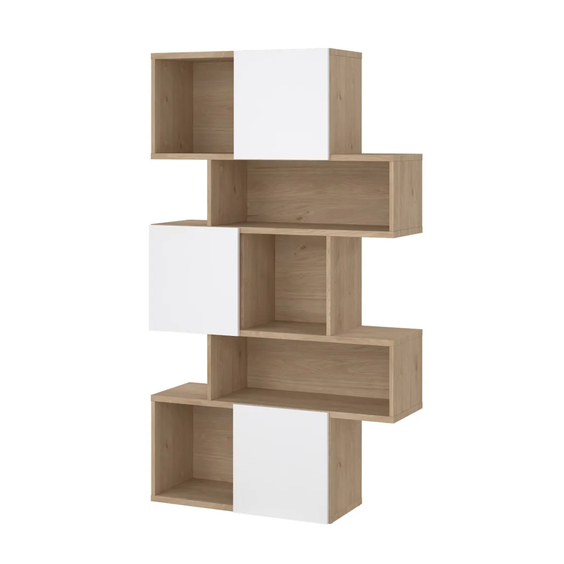 Libreria chic rovere e bianca lucida 95x166h cm - Acetosella
