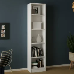 Librerie > Dmora Libreria colonna bianca 40x203h cm - Albregio Bianco