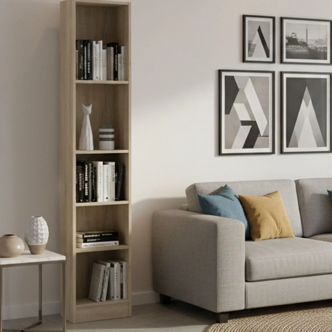 Libreria colonna quercia 40x203h cm - Albregio