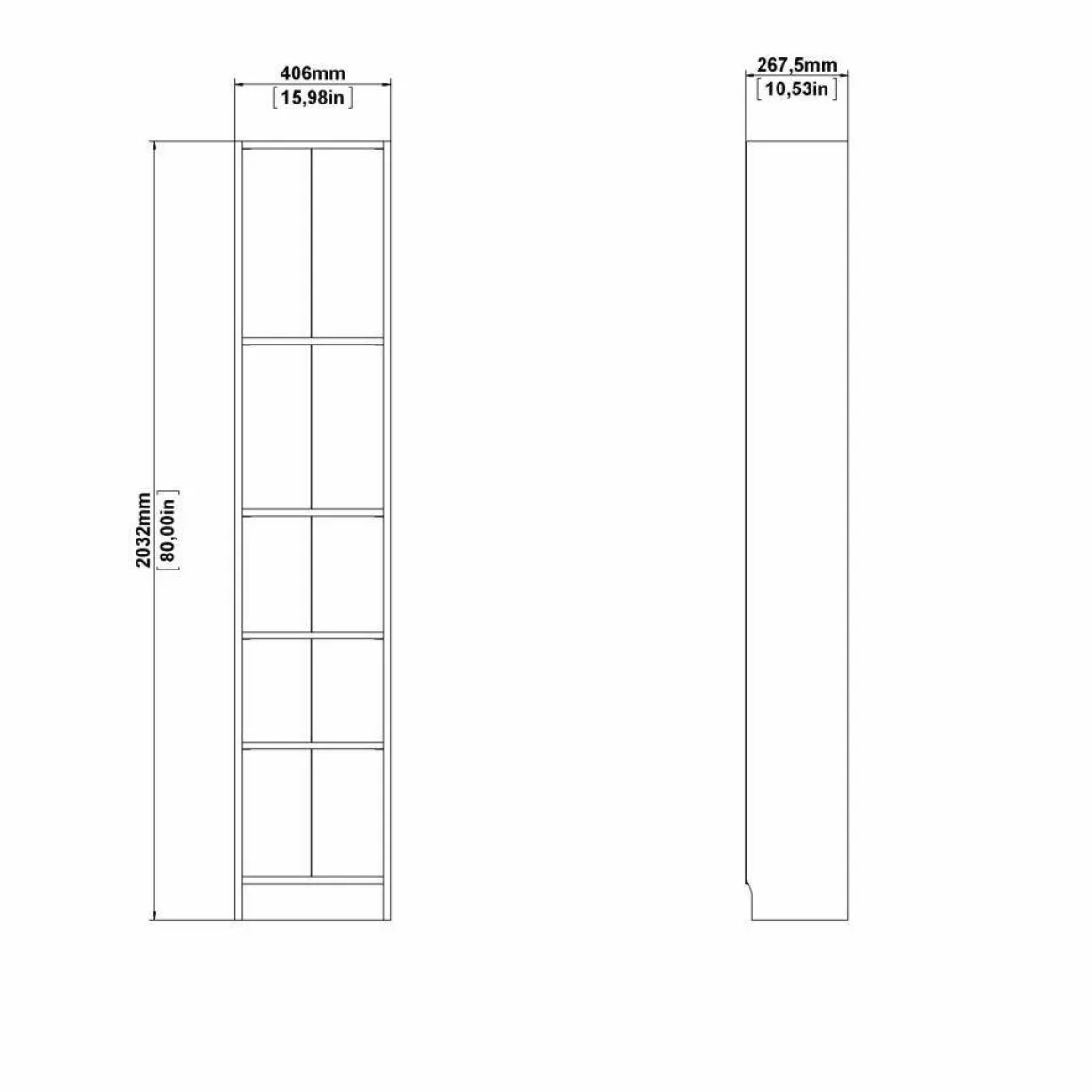 Libreria colonna quercia 40x203h cm - Albregio