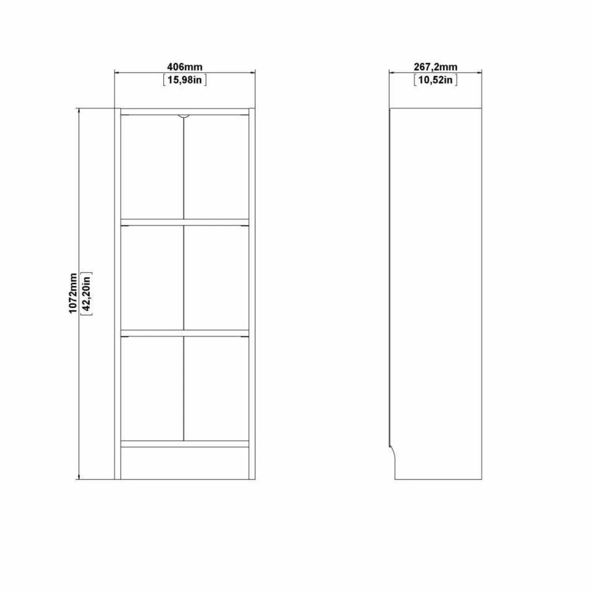 Librerie > Dmora Libreria colonnina bianca 40x107h cm - Alcesti Bianco