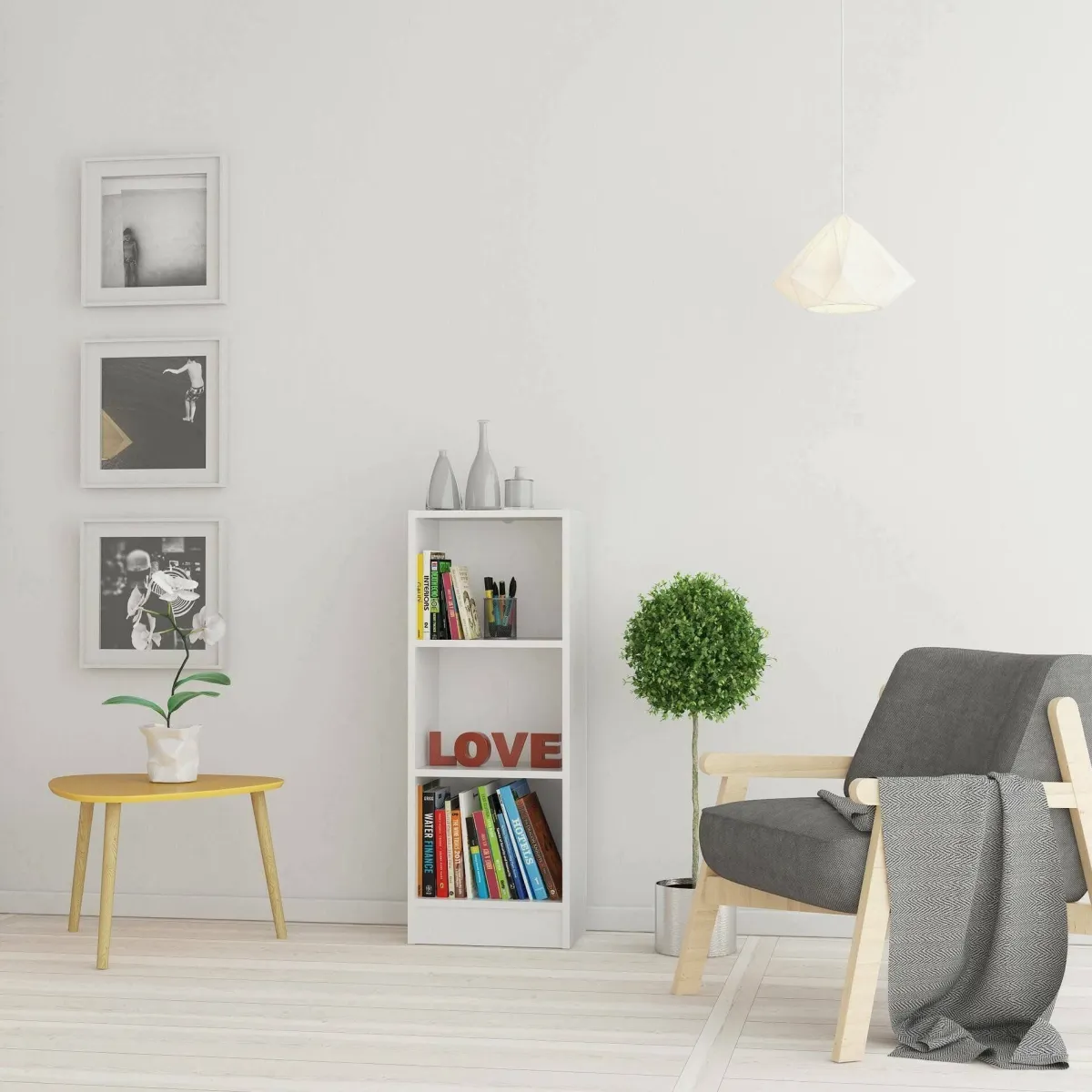 Librerie > Dmora Libreria colonnina bianca 40x107h cm - Alcesti Bianco