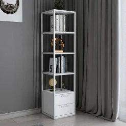 Libreria con 2 cassetti bianca 39x169h cm - Arsim