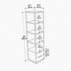 Libreria con 2 cassetti bianca 39x169h cm - Arsim