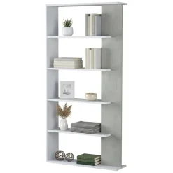 Librerie|Ufficio > Dmora Libreria divisoria bianca e cemento 90x180h cm - Eolo Grigio, Bianco Cemento
