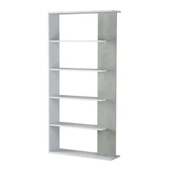 Librerie|Ufficio > Dmora Libreria divisoria bianca e cemento 90x180h cm - Eolo Grigio, Bianco Cemento
