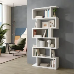Libreria divisoria bianca e rovere 80x192h cm - Ataman