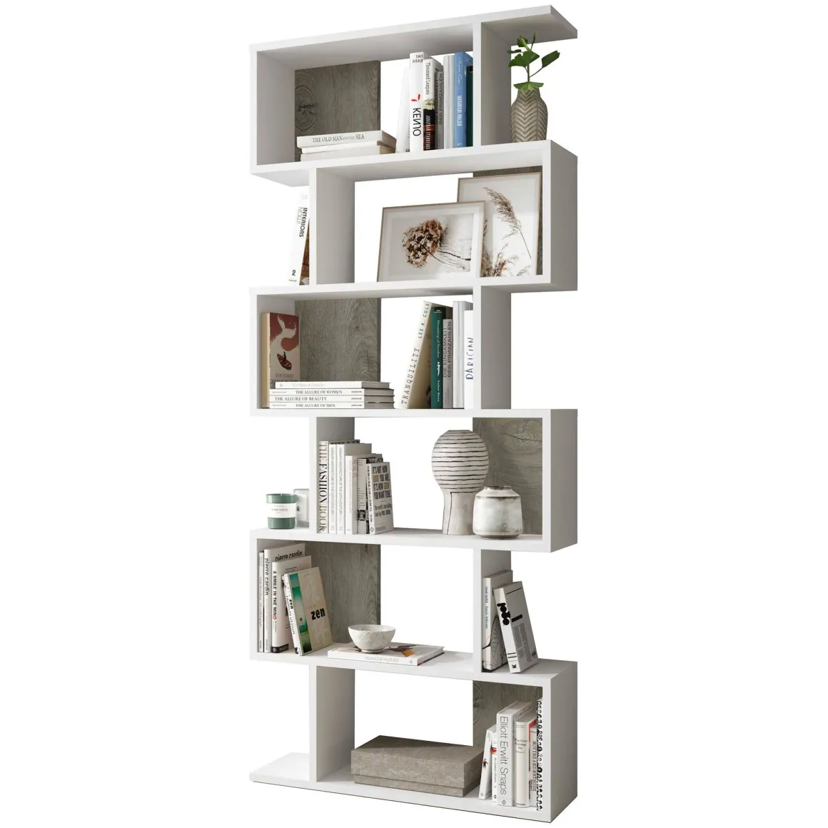Libreria divisoria bianca e rovere 80x192h cm - Ataman
