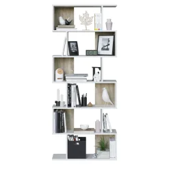 Libreria divisoria bianca e rovere 80x192h cm - Ataman