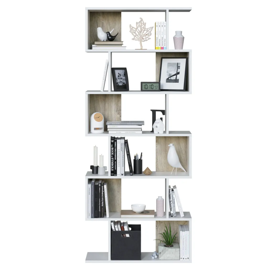 Libreria divisoria bianca e rovere 80x192h cm - Ataman