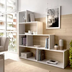Librerie|Ufficio > Dmora Libreria divisoria bianca lucida 145x145h cm - Apofi Bianco Lucido