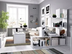 Librerie|Ufficio > Dmora Libreria divisoria bianca lucida 145x145h cm - Apofi Bianco Lucido