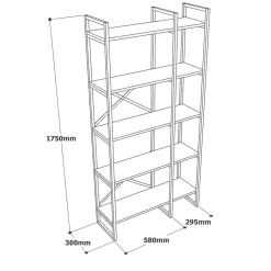 Librerie > Dmora Libreria divisoria grigia e marmo 87x175h cm - Zephirine Bianco, Grigio Marmo