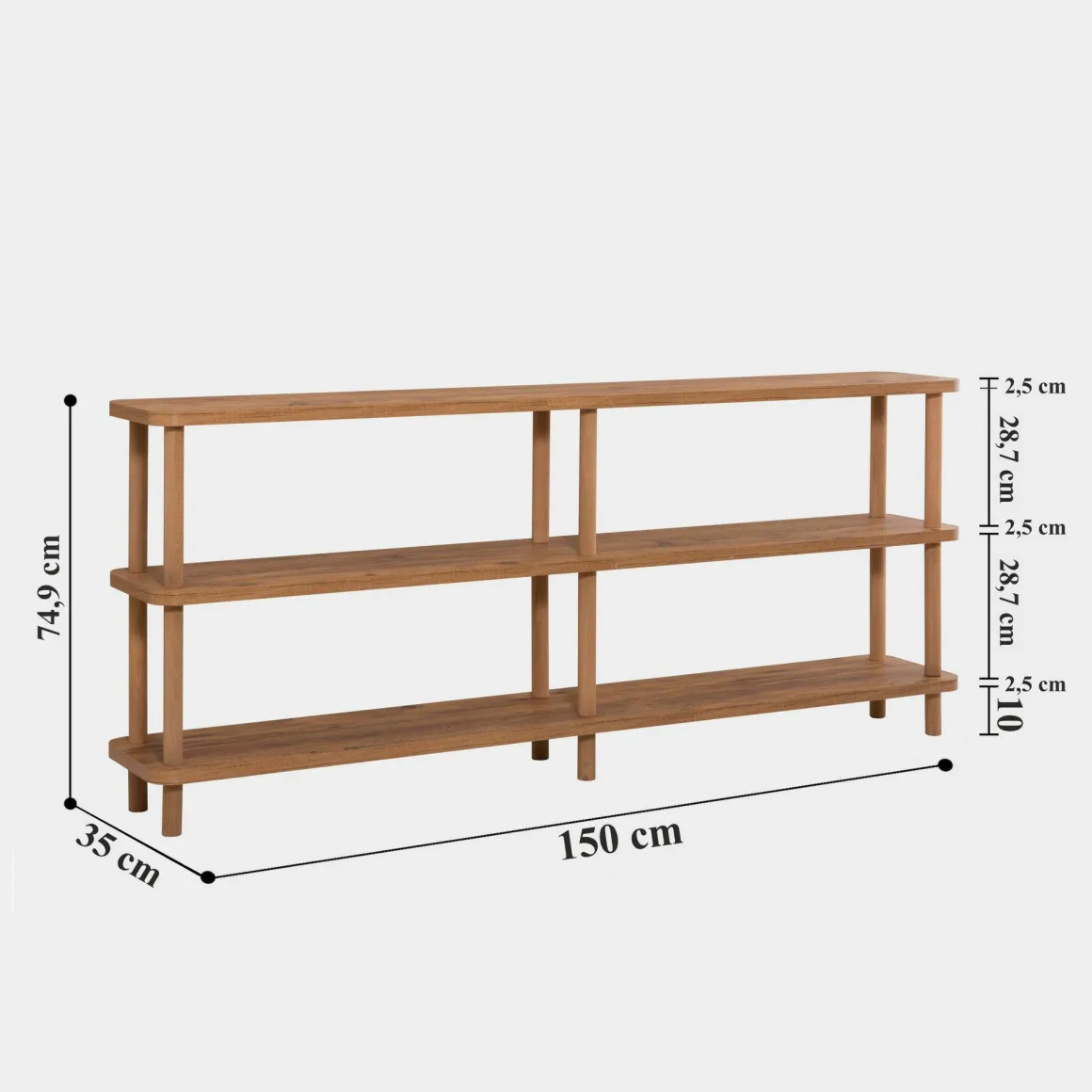 Libreria divisoria quercia 150x74h cm - Bona